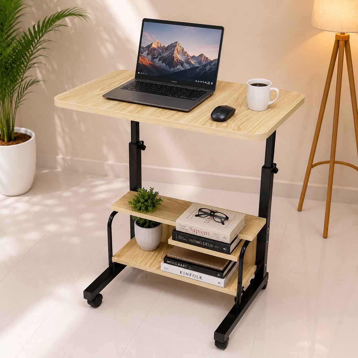 Double layer adjustable table (Wood)
